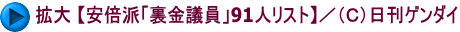 拡大 【安倍派「裏金議員」91人リスト】／（Ｃ）日刊ゲンダイ