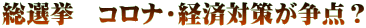 総選挙 コロナ・経済対策が争点?