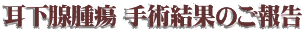 耳下腺腫瘍 手術結果のご報告