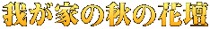 我が家の秋の花壇