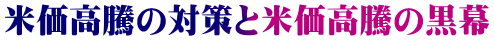 米価高騰の対策と米価高騰の黒幕
